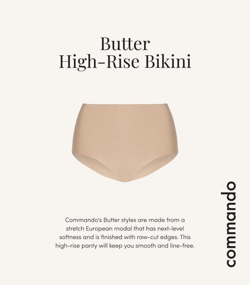 commando Butter High-Rise Bikini | High-Waist Seamless Panty in Exclusive Butterâ„¢ Fabric | Ultra-Soft, Invisible Comfort | Beige, L - Image 4